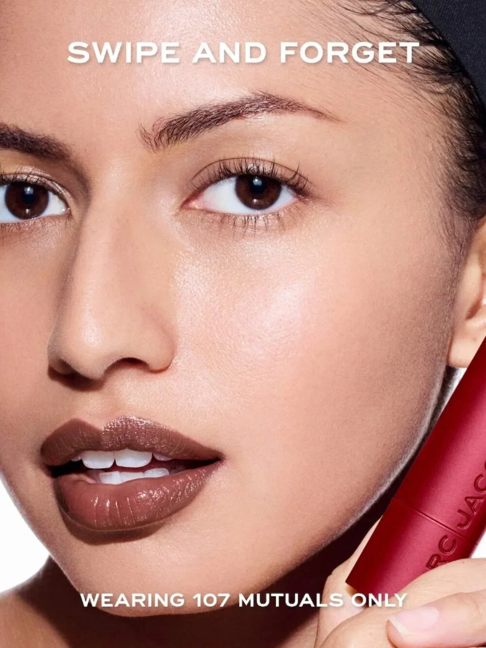 Marc Jacobs Beauty Heart On Soft Shine Lipstick in 107 Mutuals Only warm brown